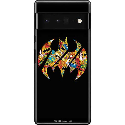 DC Comics Batman Silhouette Logo Vintage Pattern Google Pixel 6 Pro Skin